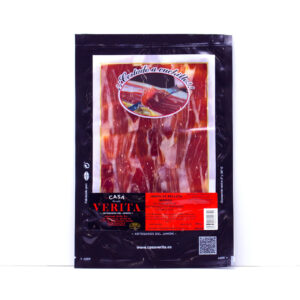 Loncheado a cuchillo de Jamón de Bellota ibérico 75% raza ibérica de 100 g.