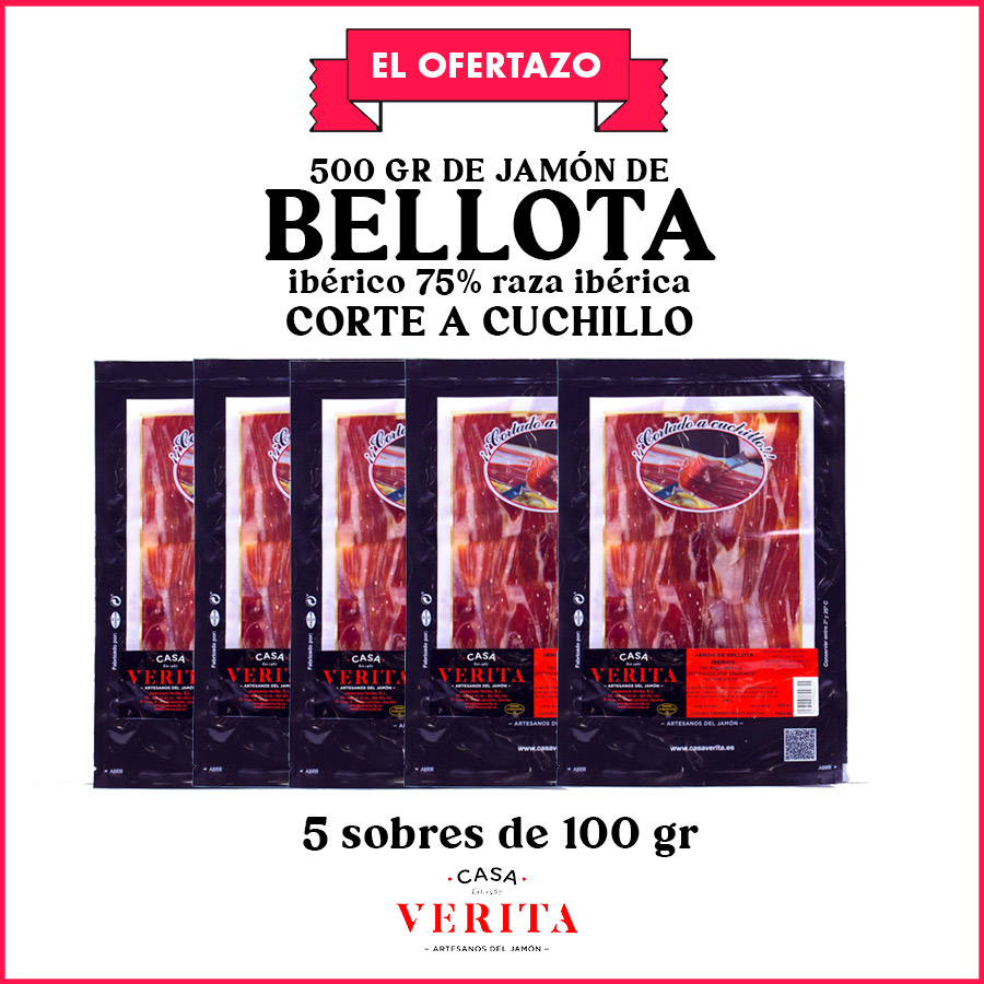El ofertazo: 500 gr de jamón de bellota ibérico 75% raza ibérica