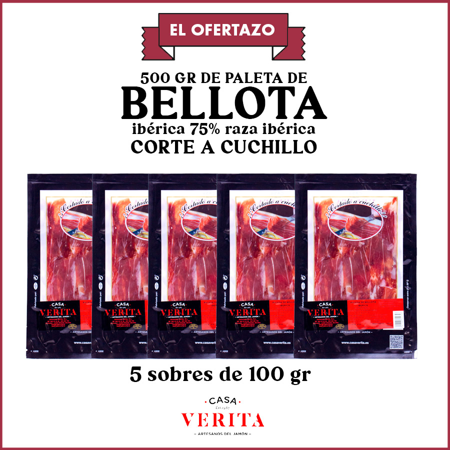 El ofertazo: 500 gr de paleta de bellota ibérica 75% raza ibérica