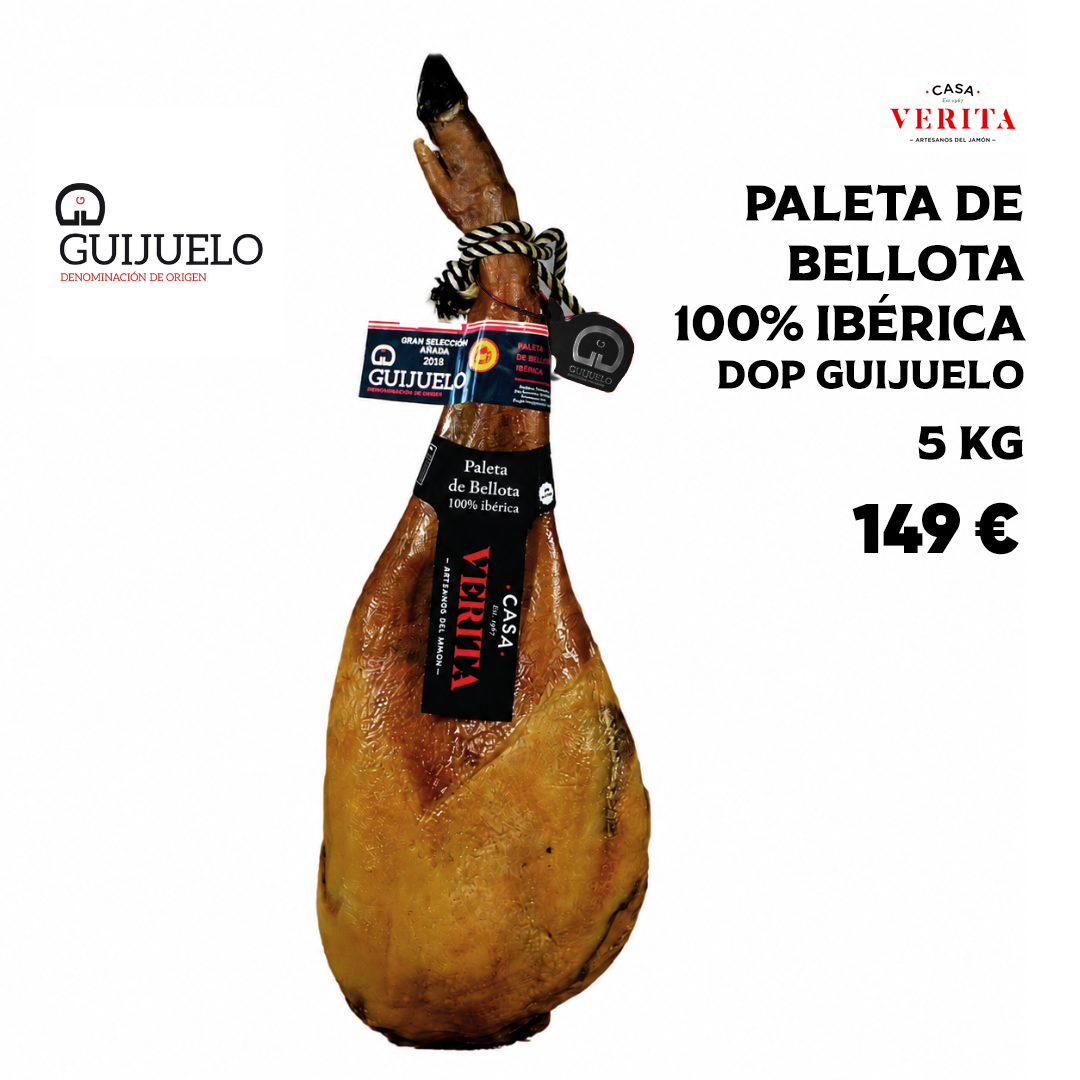 Paleta de bellota 100% ibérica D.O.P. Guijuelo 5 kg aprox.