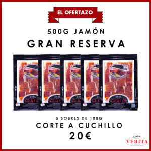 El ofertazo: 500 gr de Jamón Gran Reserva cortado a cuchillo